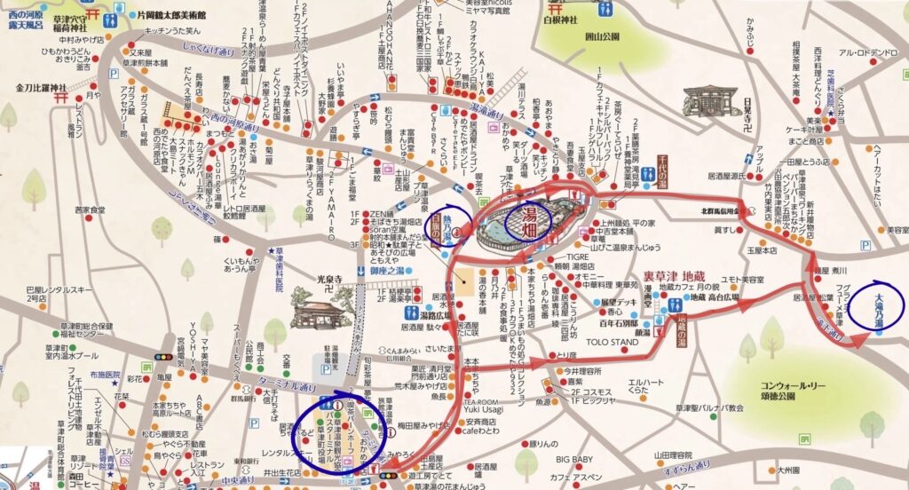 草津温泉散策マップ